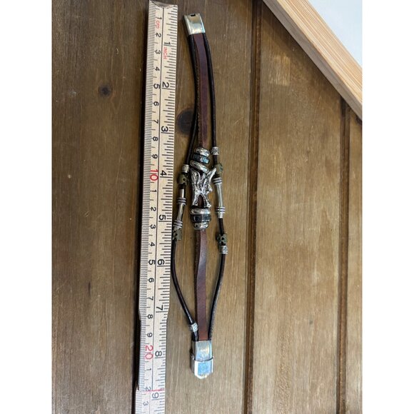 Dragon Claw Leather Bracelet With Stainless Steel Clasp - Picture 7 of 8